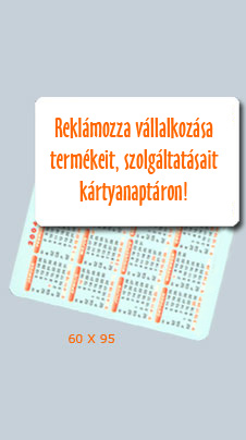 60x95-es zsebnapt�r