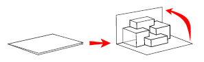 Geometriai popup - meglepet�s K�peslap v�zrajz