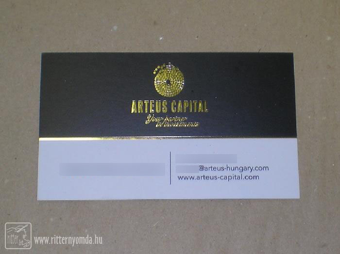 Offset printing, business card - gold embossed 0