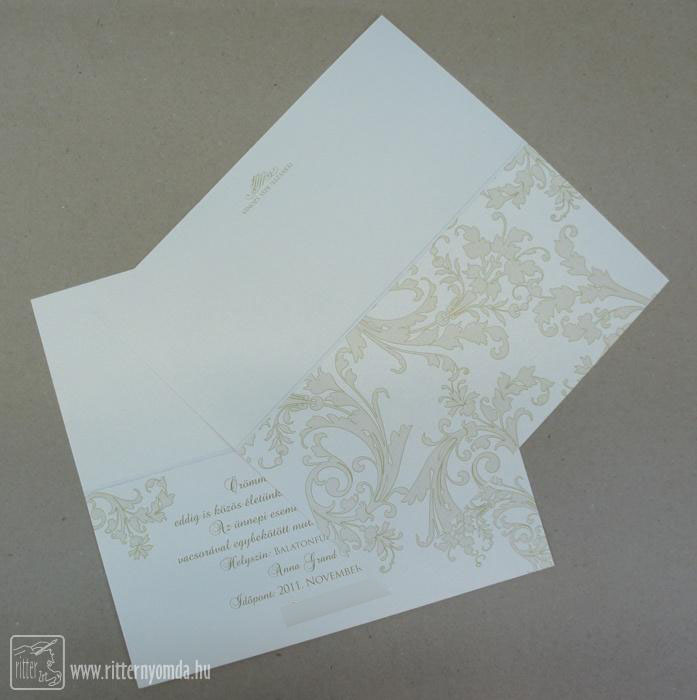 Digital printing wedding invitation - white Gold 0