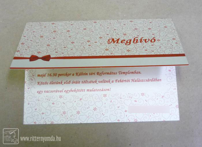 Digital printing wedding invitation - unique graphics, Pearlescent paper, folded 1