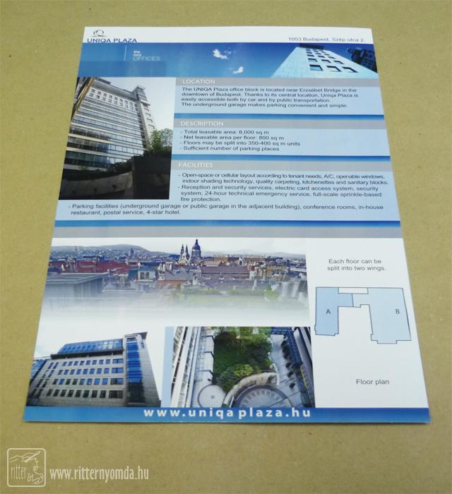 Offset printing flyers - A4, 2x uv varnish, office block ads 0
