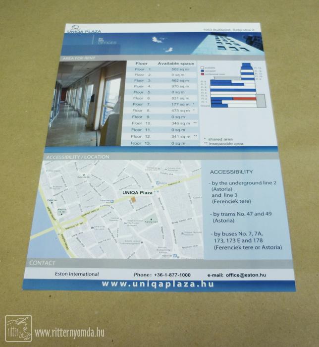 Offset printing flyers - A4, 2x uv varnish, office block ads 1