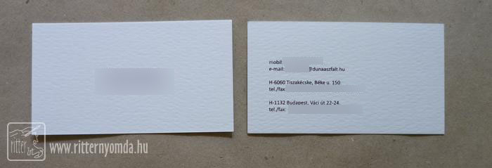 Screen printing business cards - szitazva, simple, the minimalist 0