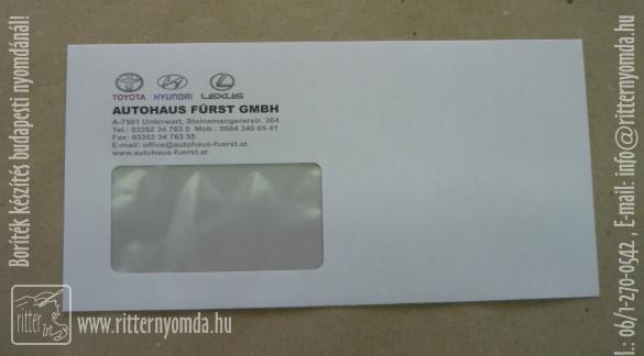 Offset printing Envelope - car, authorized repairer, window, silicone 0