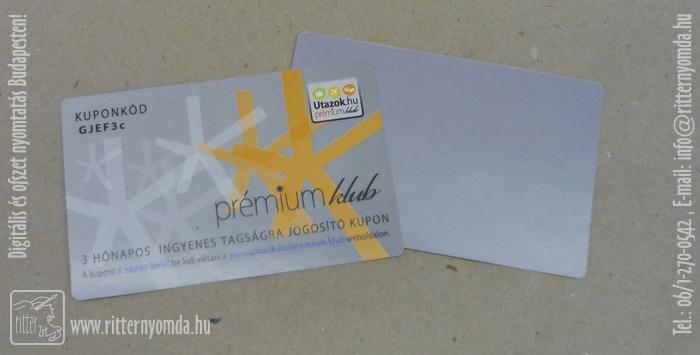Digital print coupon card - free, membership, numbered, sarokkerekitve 0
