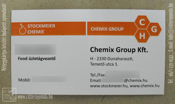 Digital print business cards - division Manager, Ltd., chemistry 0