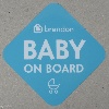 szitanyomás, öntapadós matrica, figyelmeztetés, baby on board, logózott